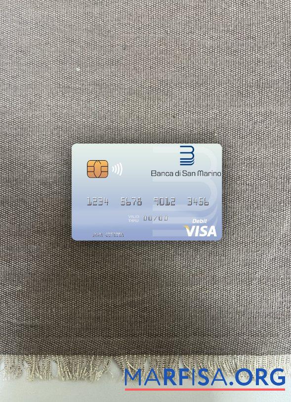 Printable San Marino Banca di San Marino visa debit card photolook front example